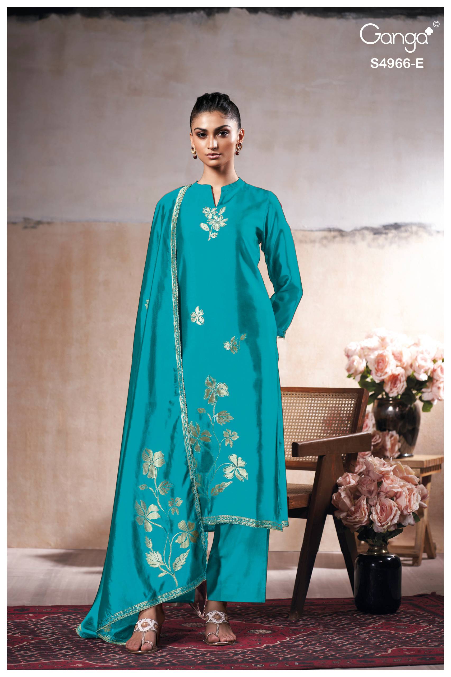NIVORA 4966 Series By GANGA FASHION Stylish Beautiful Colourful PURE SILK Dresses At Wholesale Price